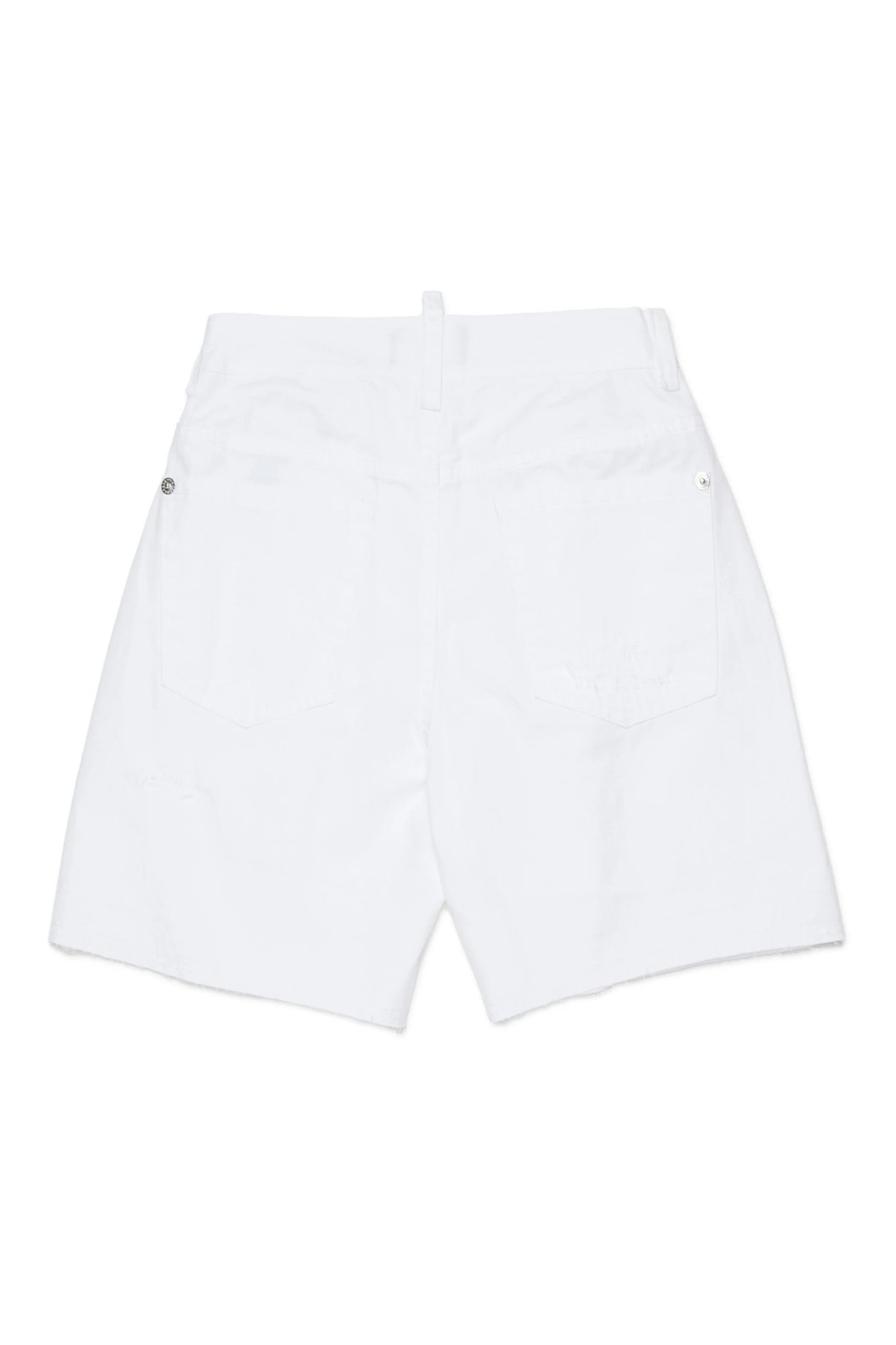 DSQUARED2 Shorts bianchi sfrangiati