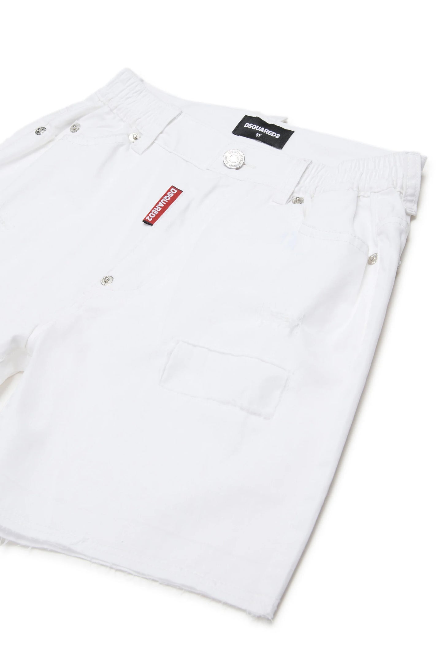 DSQUARED2 Shorts bianchi sfrangiati