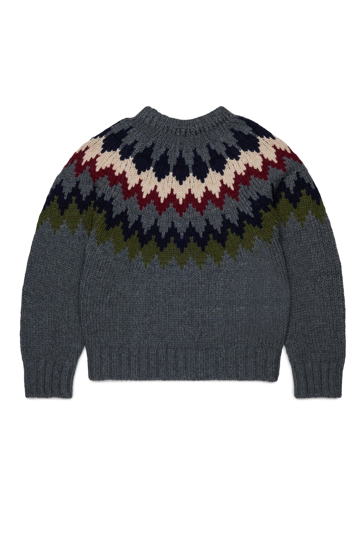 DSQUARED2 Maglione girocollo jacquard norvegese grigio