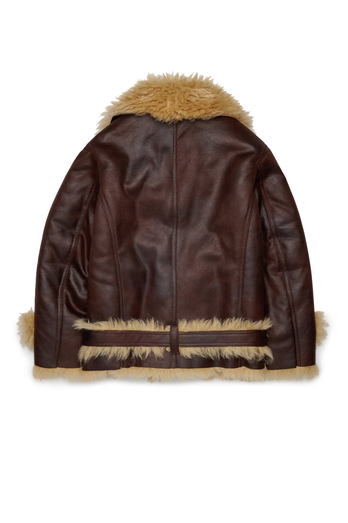 DSQUARED2 Giacca biker marrone effetto montone