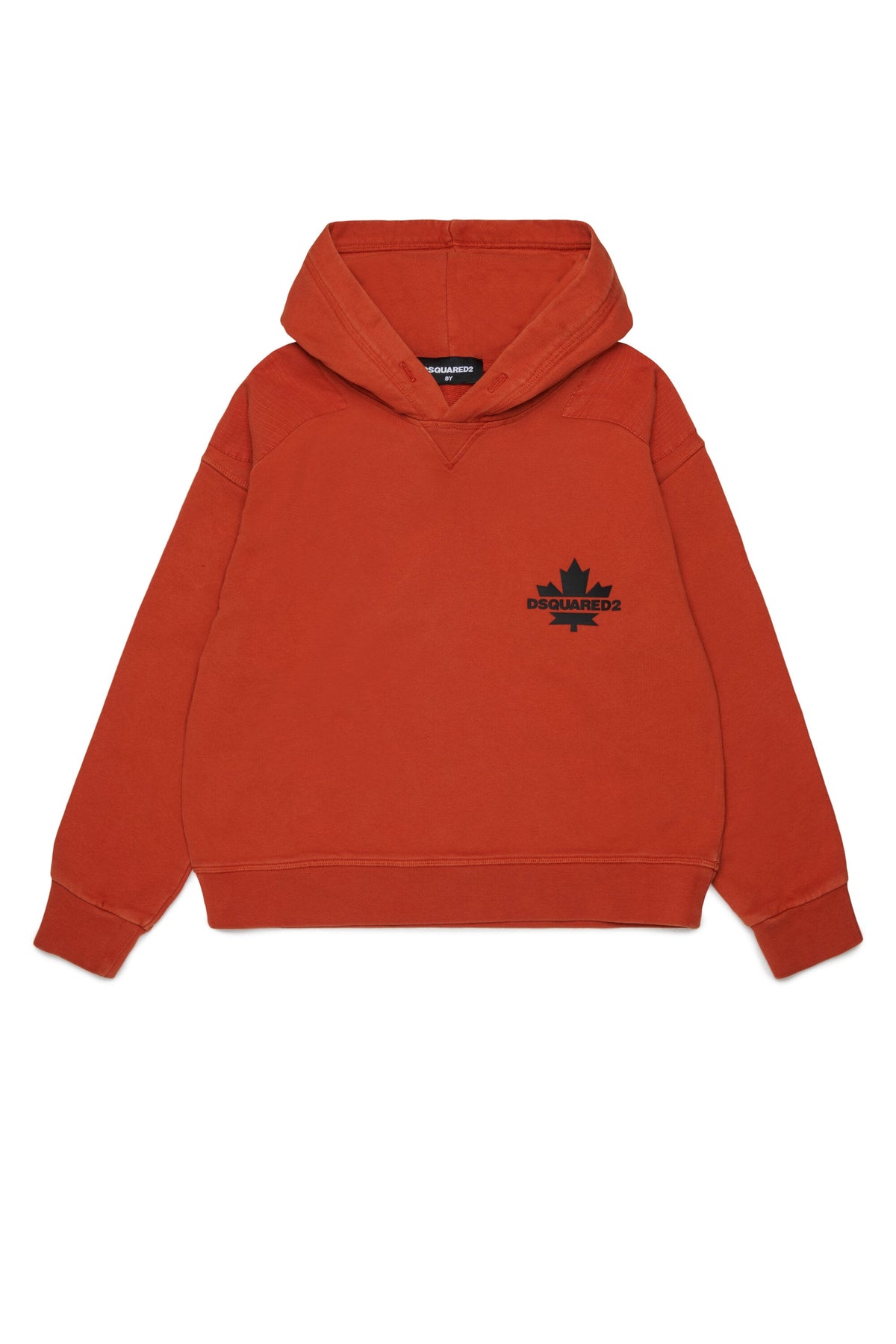 DSQUARED2 Felpa con cappuccio ruggine con logo