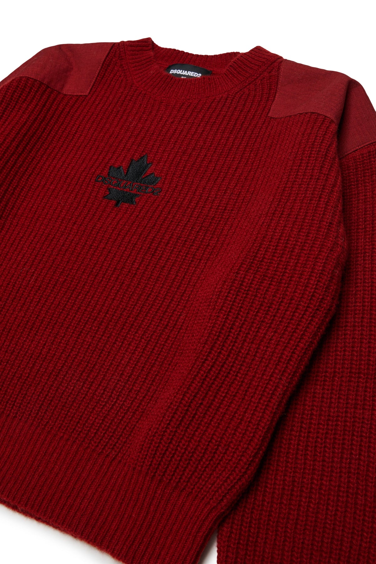 DSQUARED2 Maglione girocollo rubino con logo