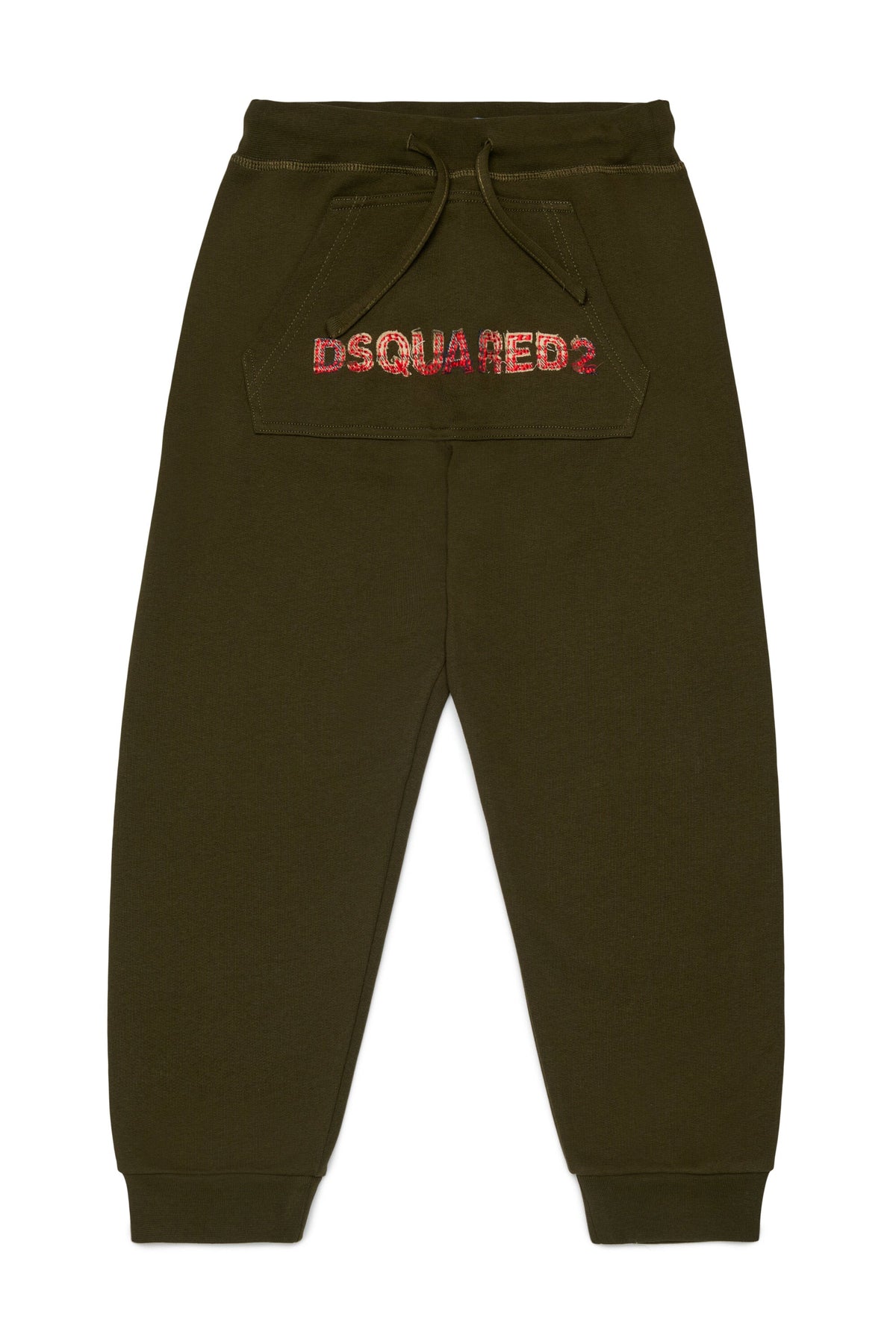 DSQUARED2 Pantalone in felpa verde militare con logo