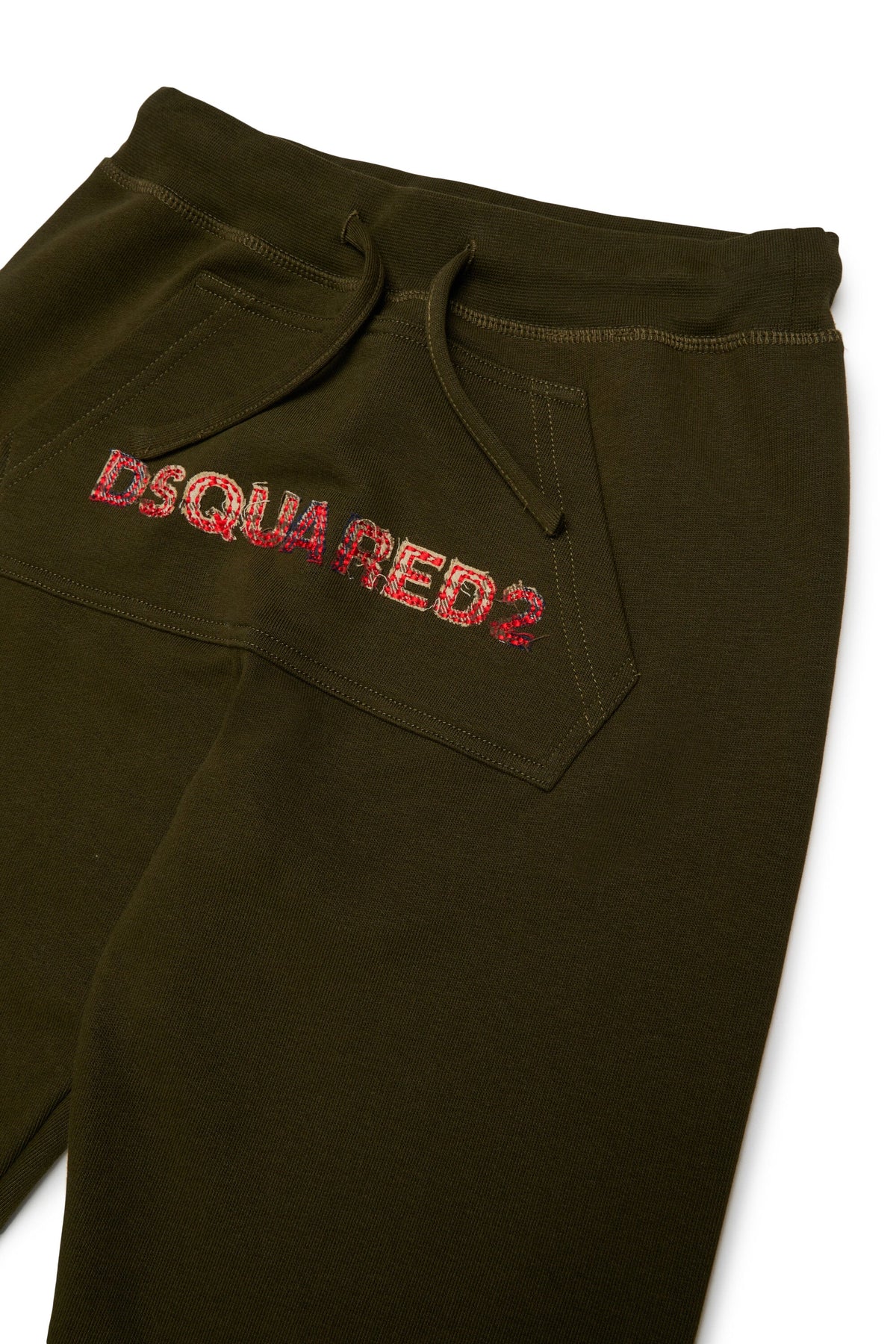 DSQUARED2 Pantalone in felpa verde militare con logo