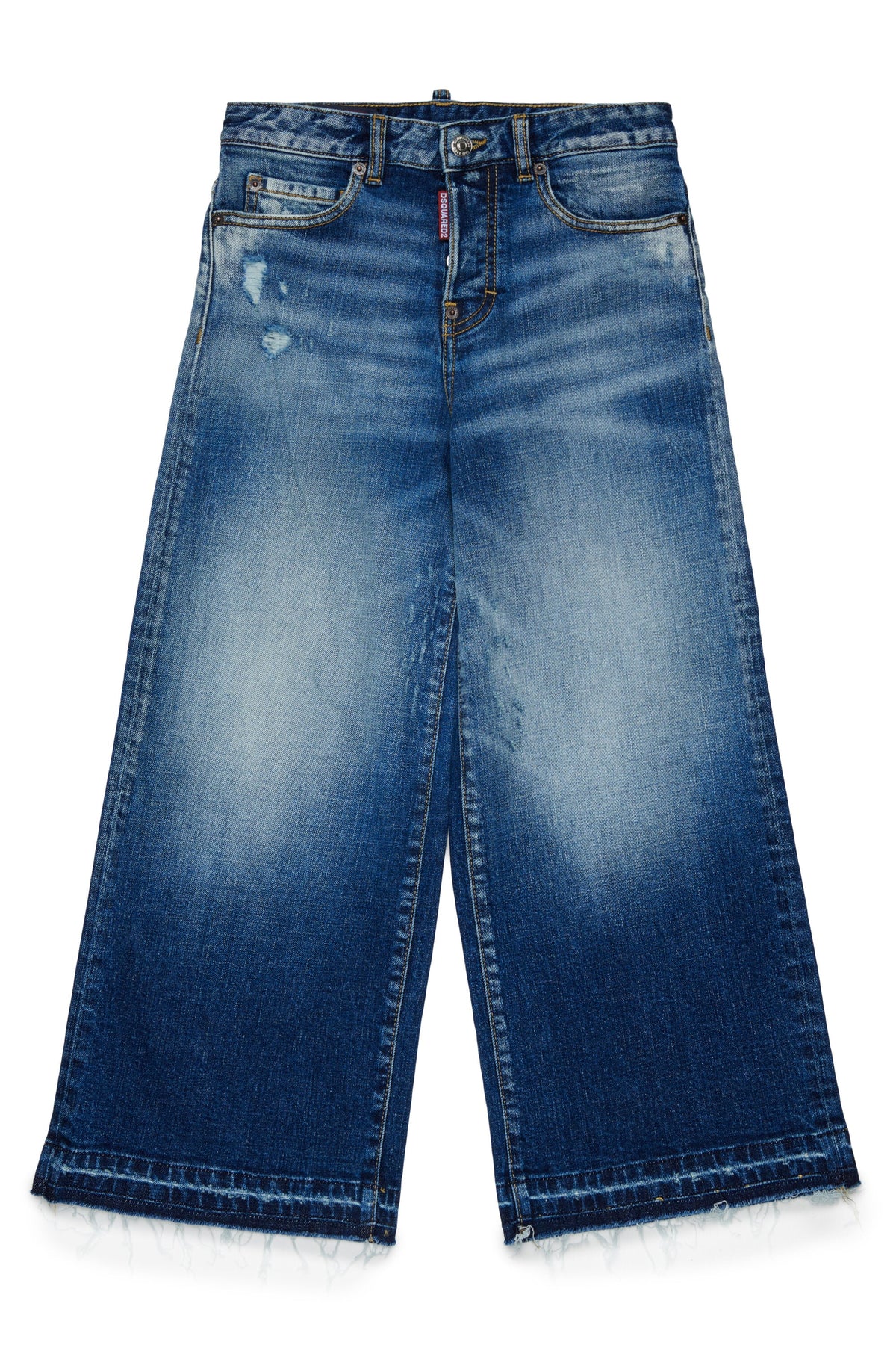 DSQUARED2 Jeans baggy blu con orlo sfrangiato