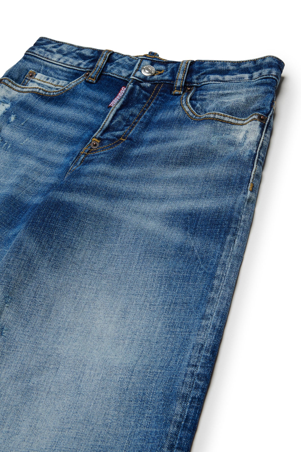 DSQUARED2 Jeans baggy blu con orlo sfrangiato