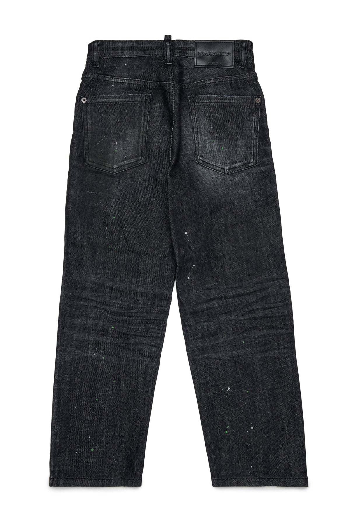 DSQUARED2 Jeans baggy neri con effetto vernice