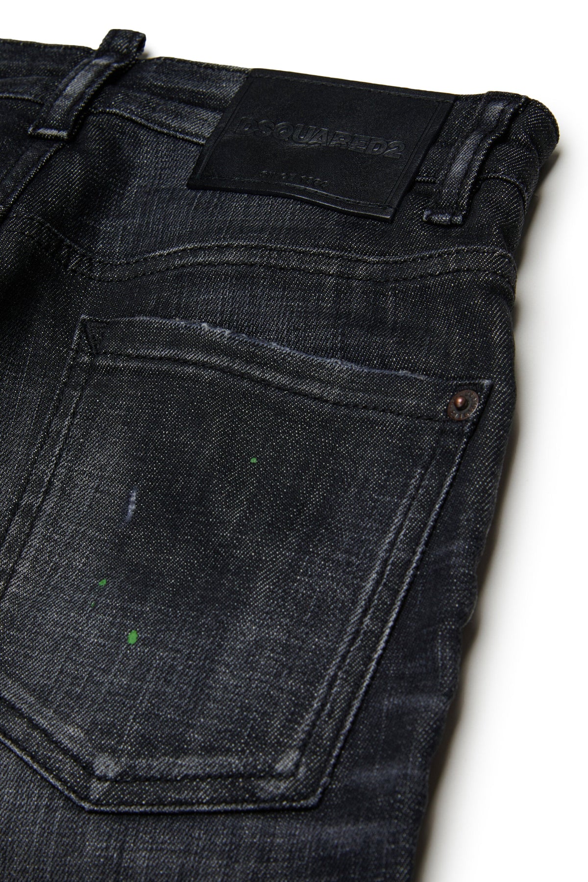 DSQUARED2 Jeans baggy neri con effetto vernice