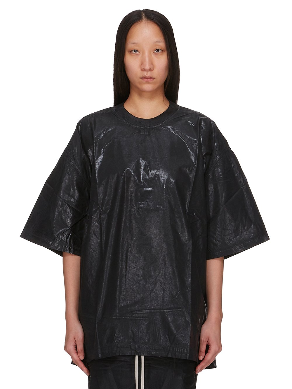 Rick Owens t-shirt nera over verniciata