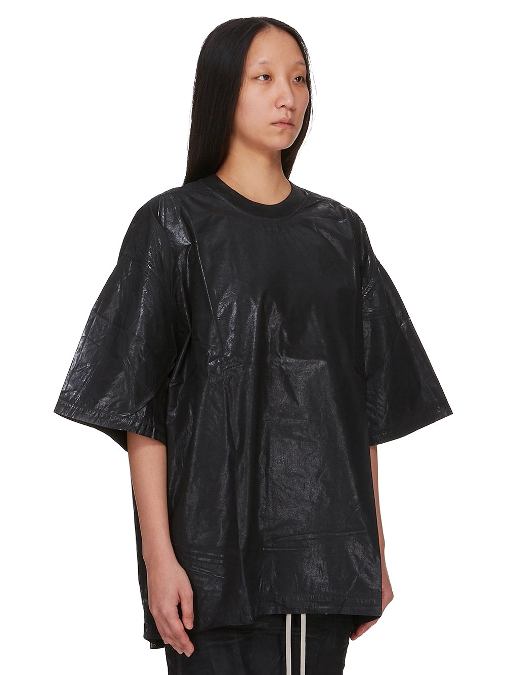 Rick Owens t-shirt nera over verniciata