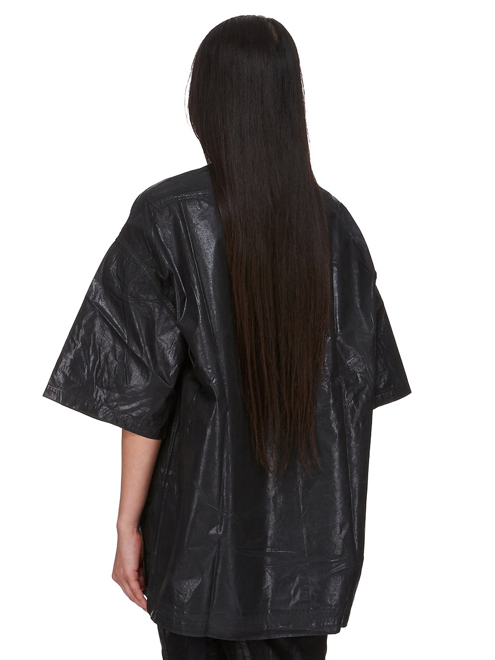 Rick Owens t-shirt nera over verniciata