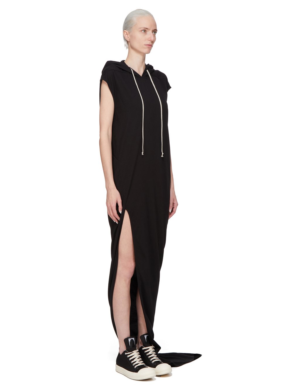 Rick Owens abito lungo nero in jersey