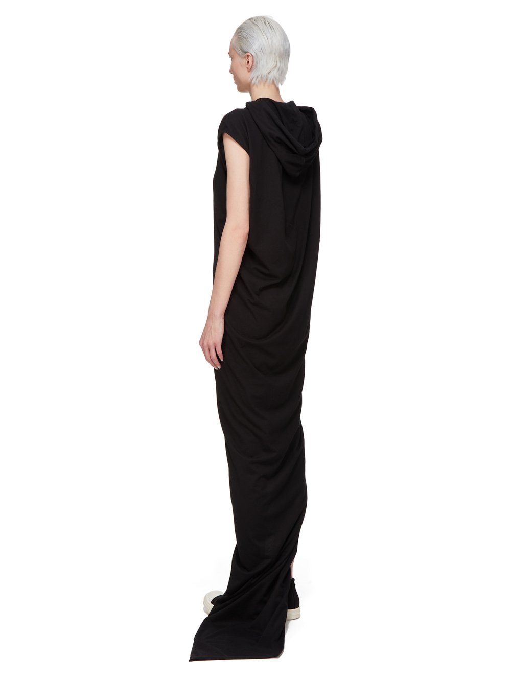 Rick Owens abito lungo nero in jersey