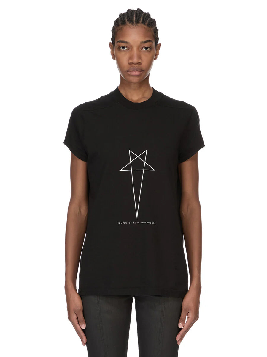 Rick Owens t-shirt nera logo pentagram