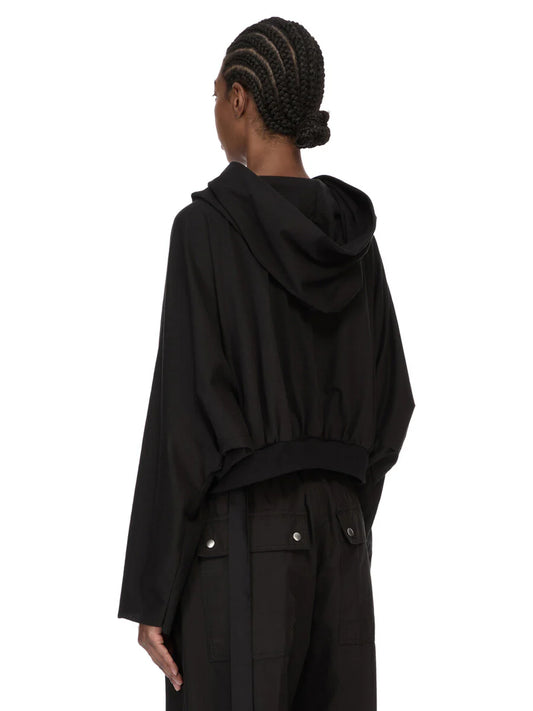 Rick Owens t-shirt cropped maniche lunghe e cappuccio