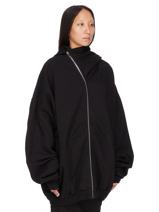 Rick Owens maxifelpa nera con cappuccio