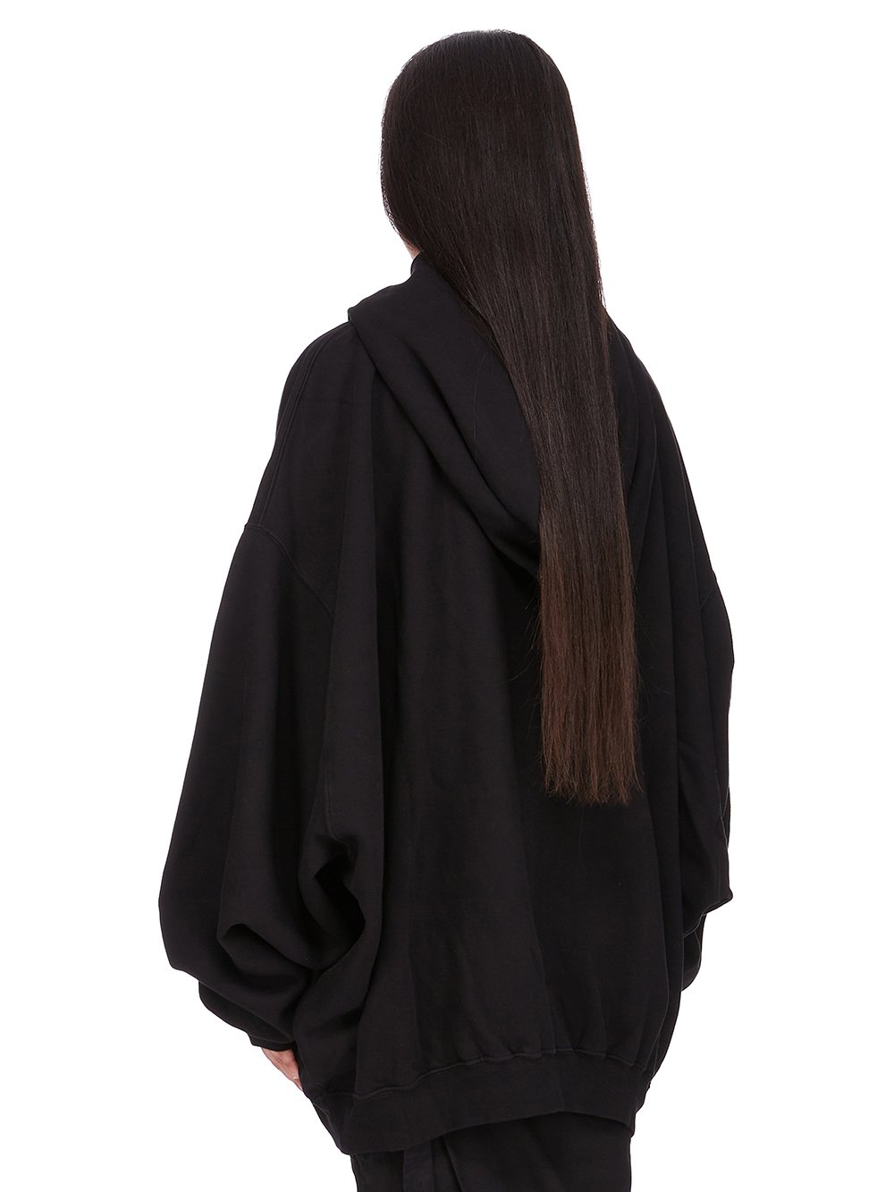 Rick Owens maxifelpa nera con cappuccio