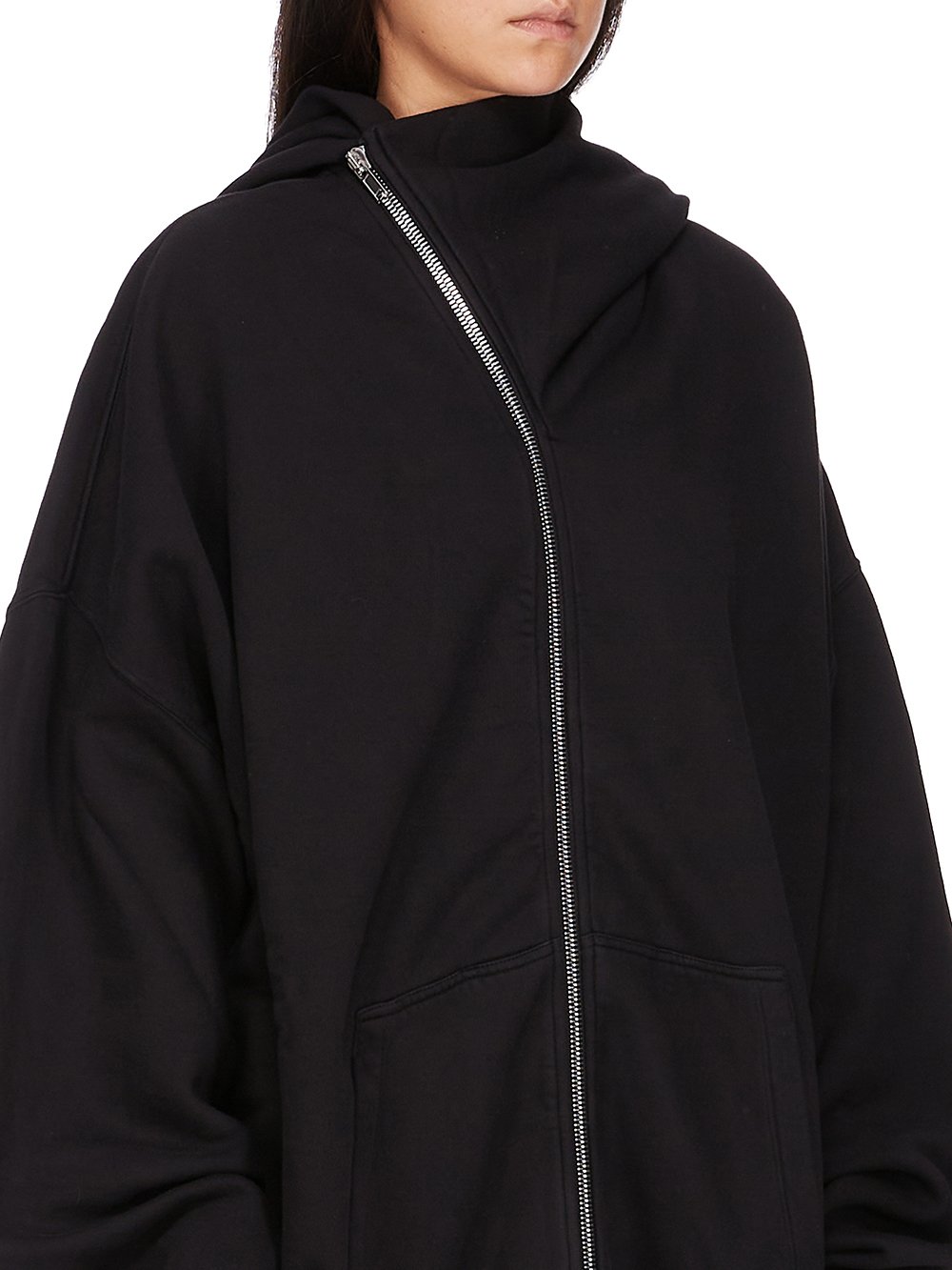 Rick Owens maxifelpa nera con cappuccio