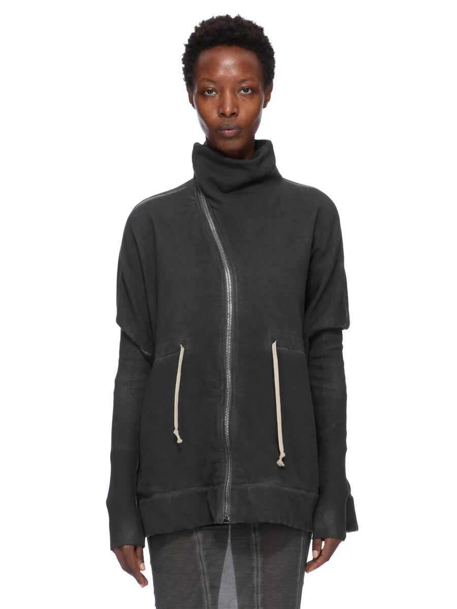 Rick Owens poncho in felpa stone washed