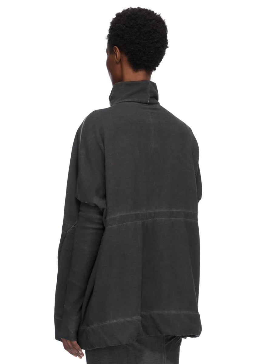 Rick Owens poncho in felpa stone washed