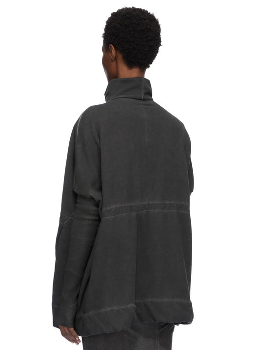 Rick Owens poncho in felpa stone washed