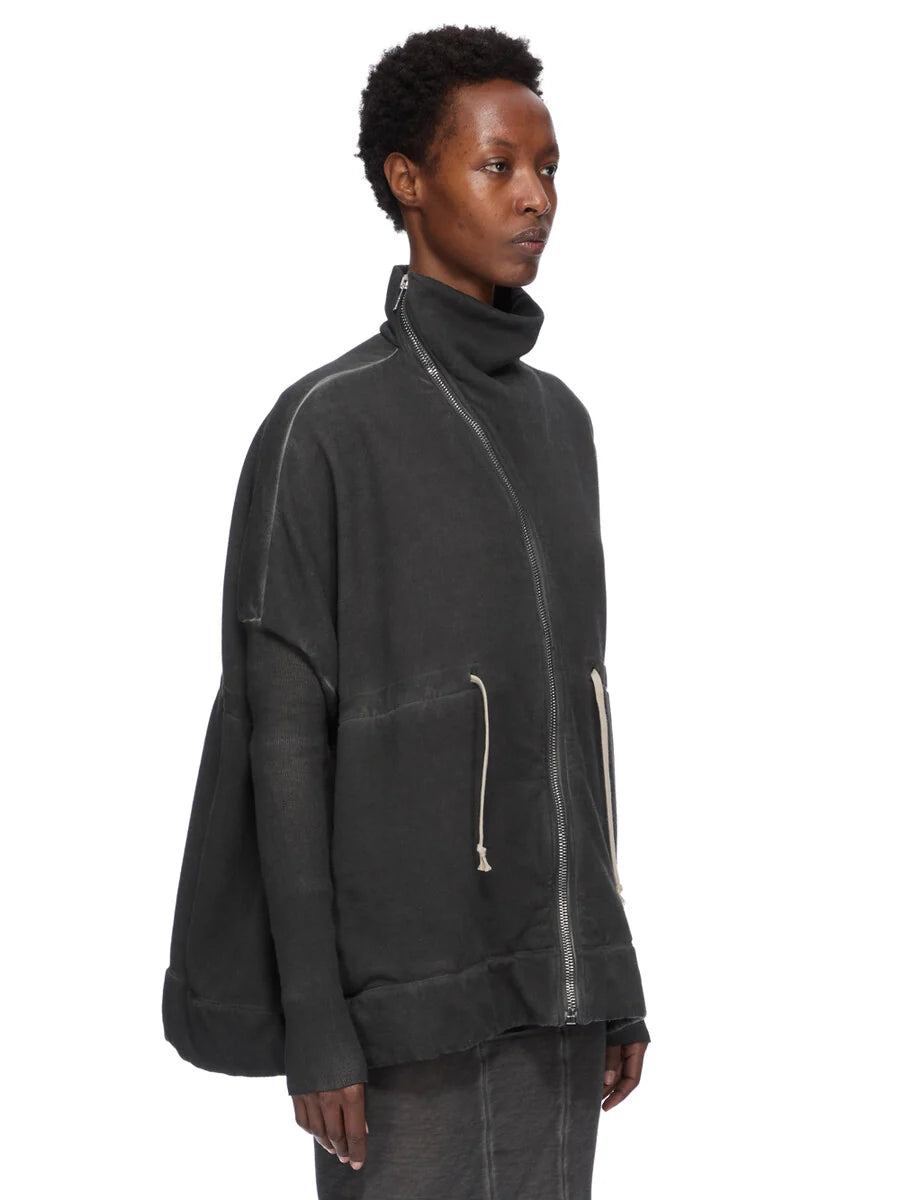 Rick Owens poncho in felpa stone washed