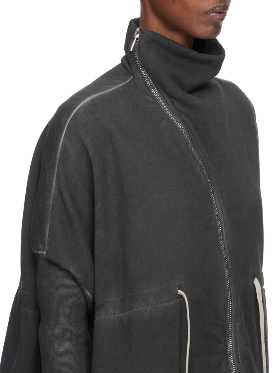 Rick Owens poncho in felpa stone washed