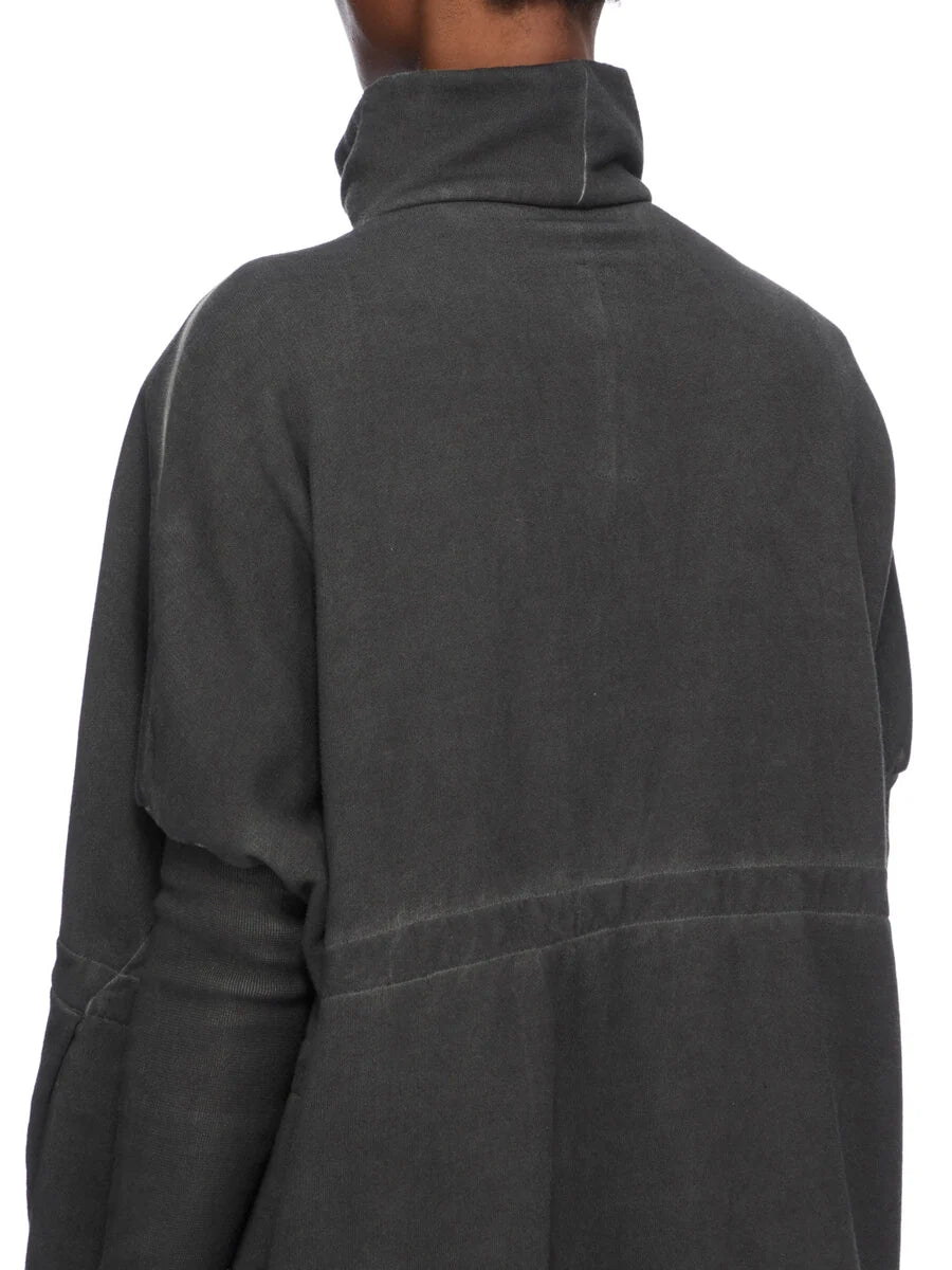 Rick Owens poncho in felpa stone washed
