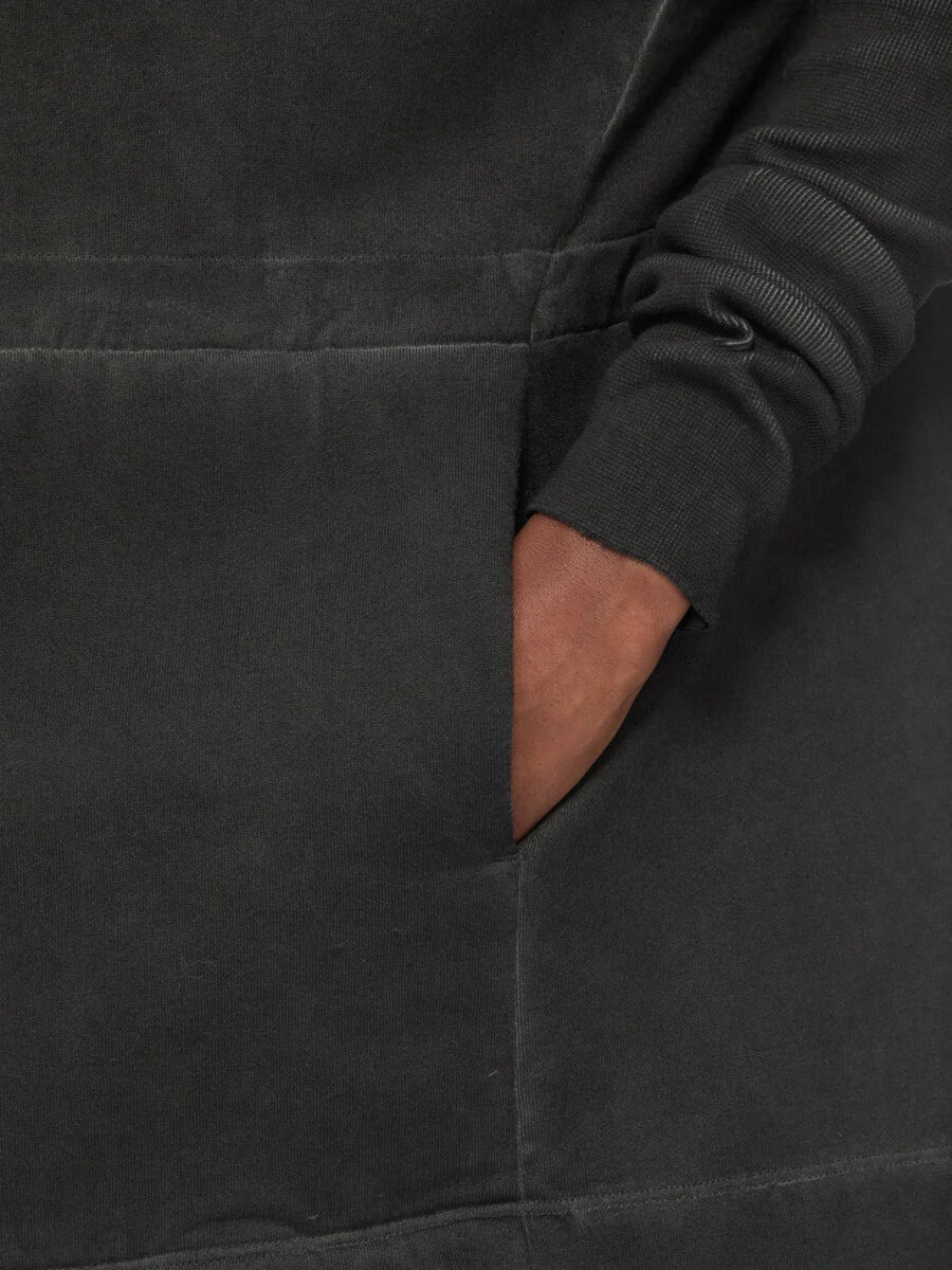 Rick Owens poncho in felpa stone washed