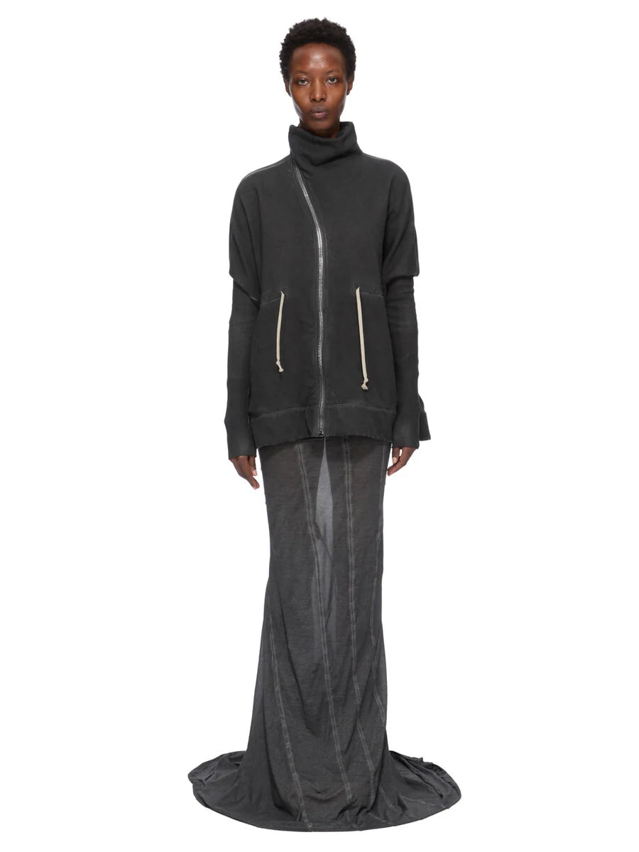 Rick Owens poncho in felpa stone washed