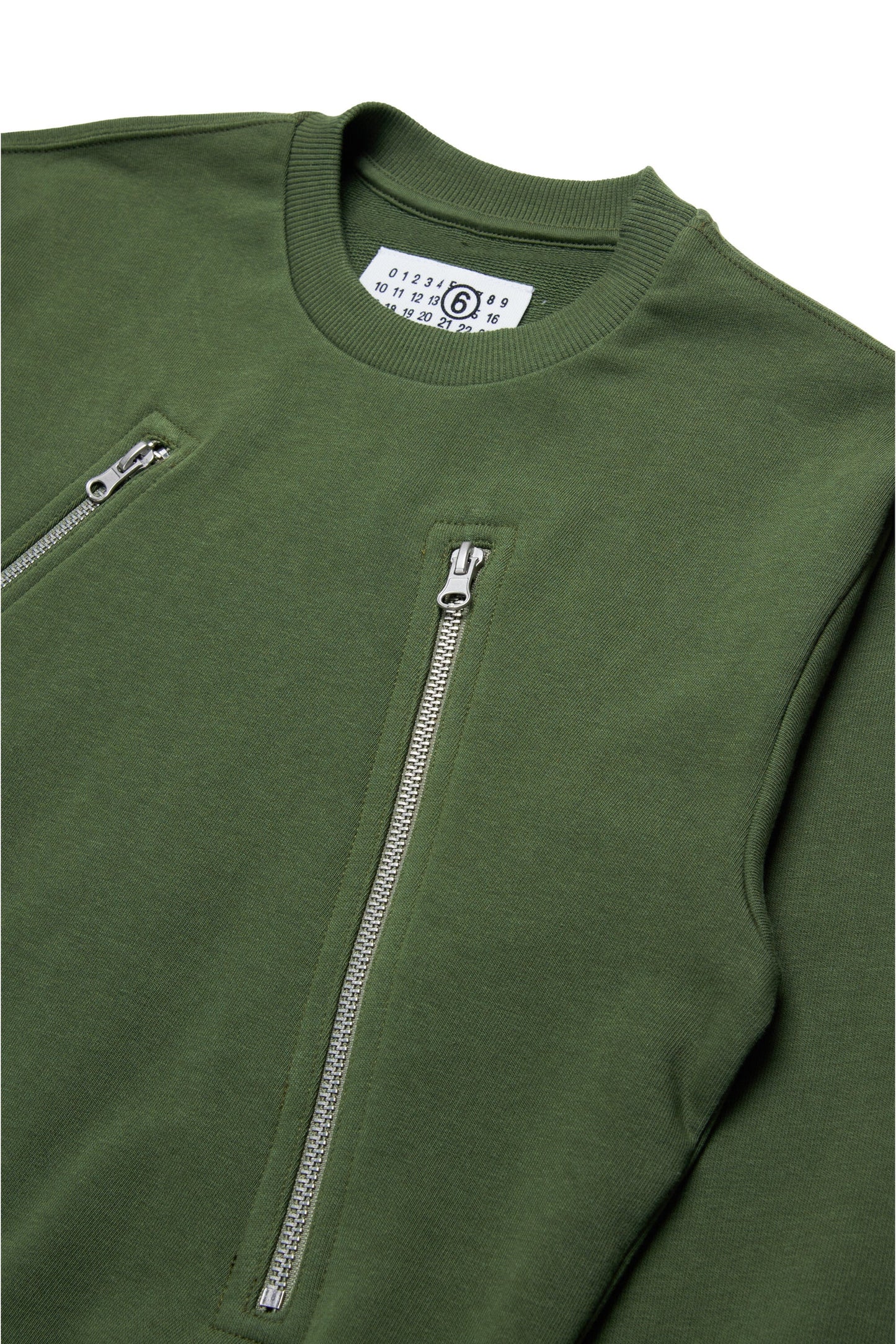 MM6 felpa verde five zip