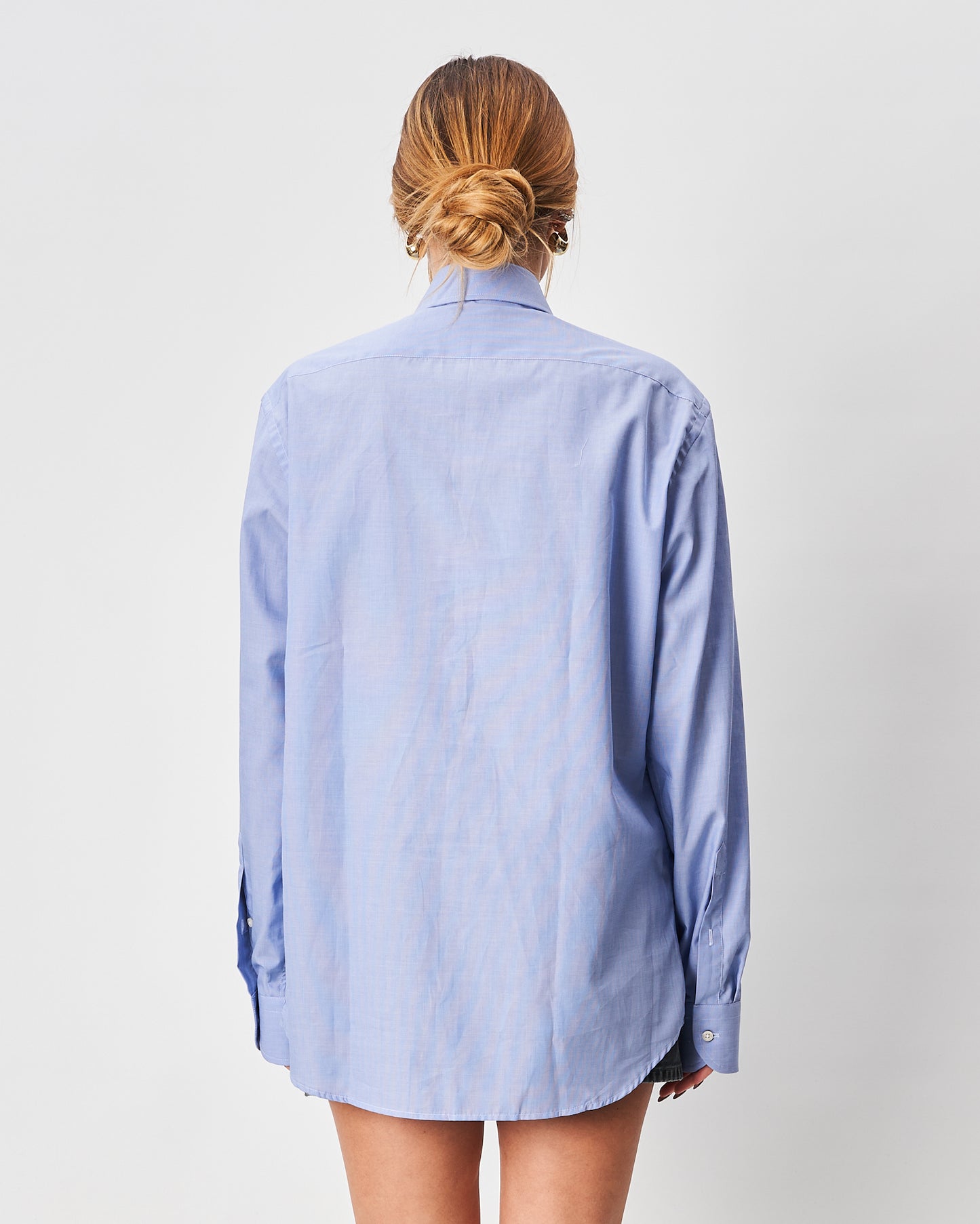 Ghirardelli camicia fil a fil azzurra