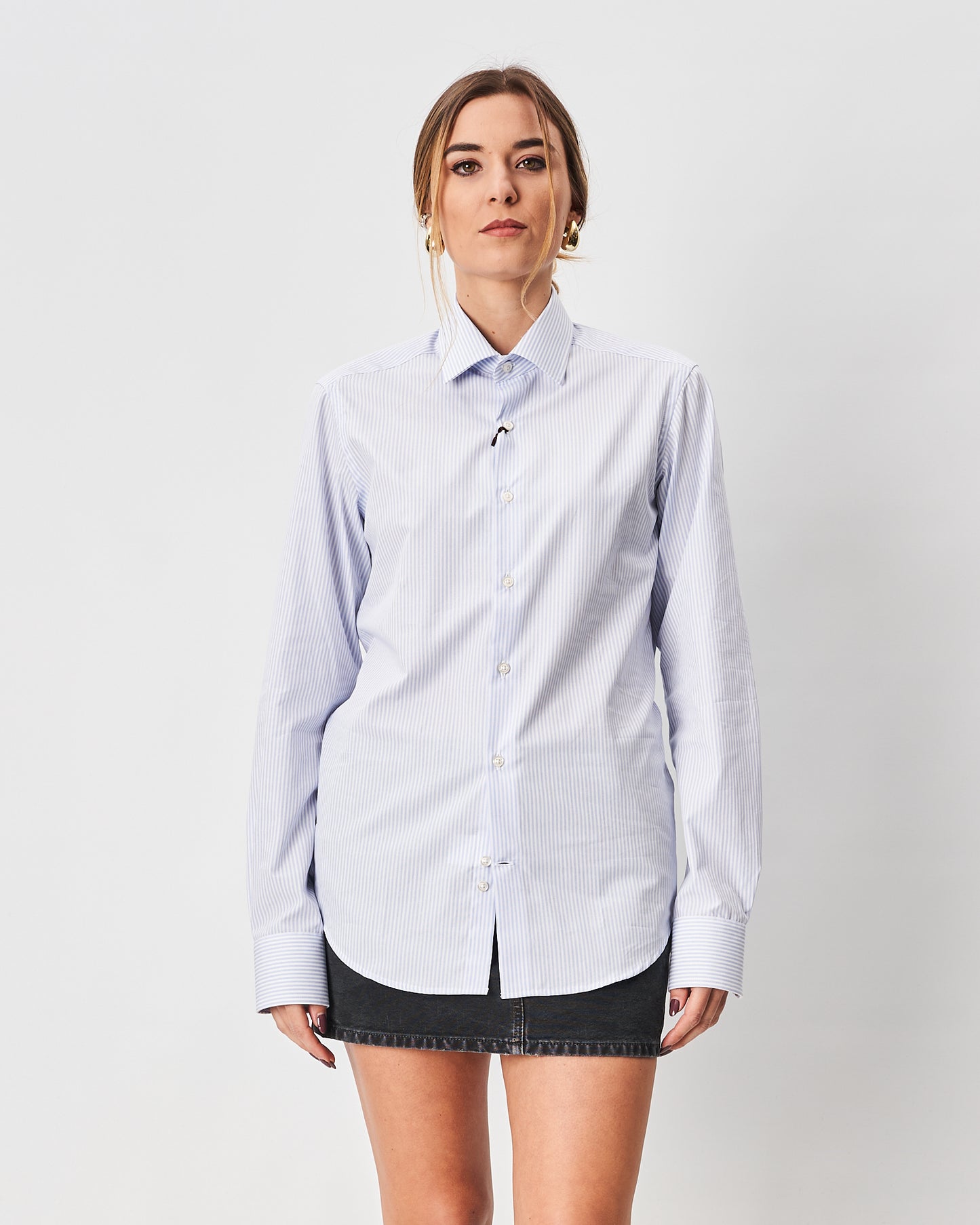 Ghirardelli camicia azzurra a righe