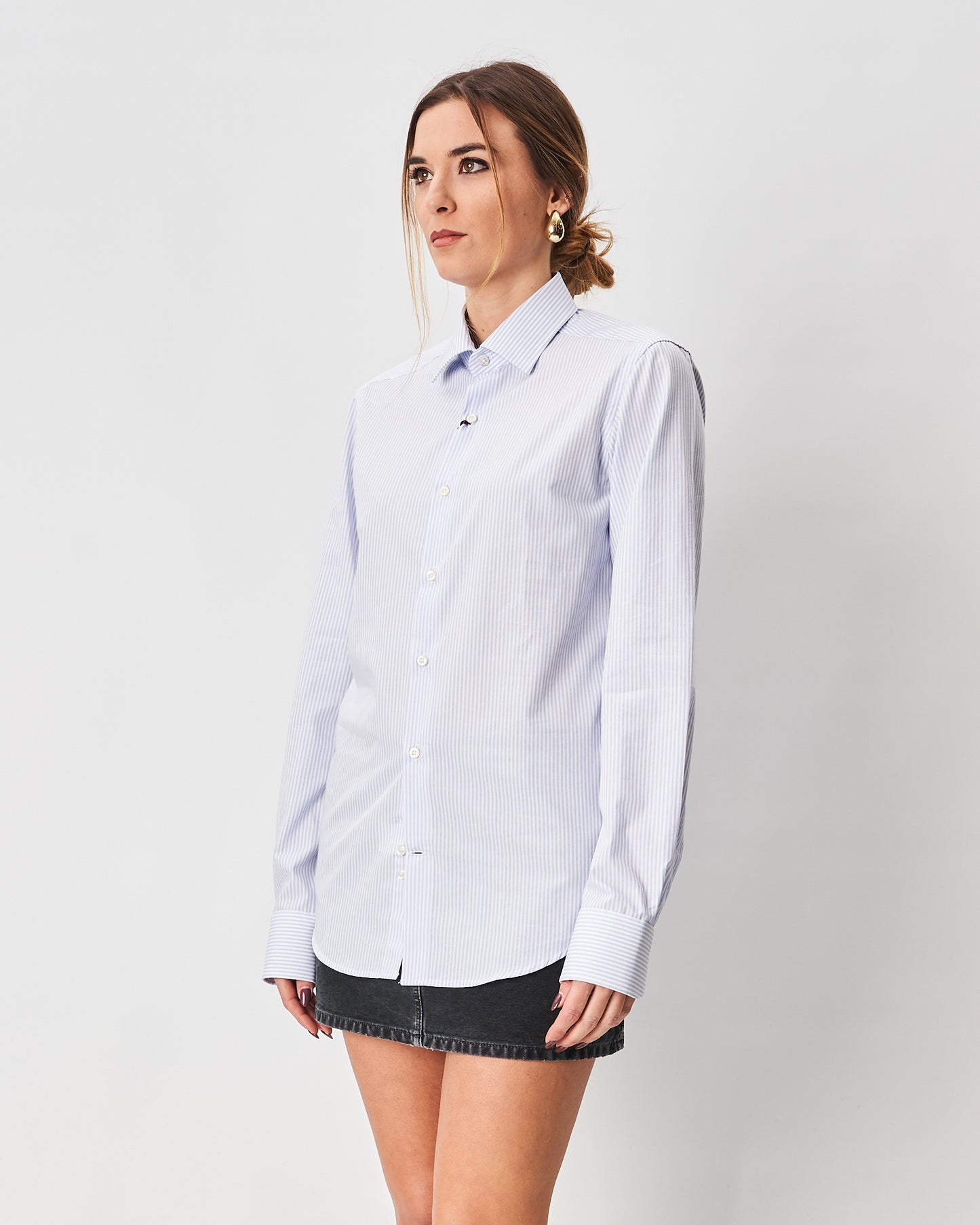 Ghirardelli camicia azzurra a righe