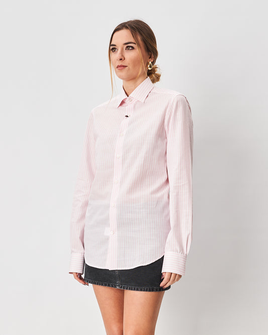 Ghirardelli camicia rosa a righe spesse