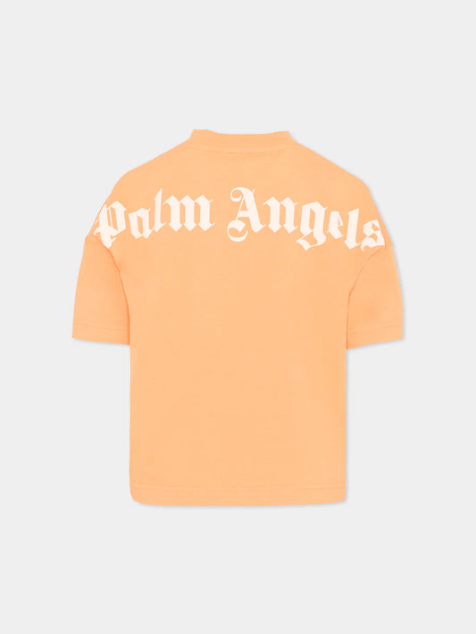 Palm Angels t-shirt arancione overlogo