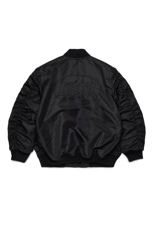 DIESEL Giacca bomber in gabardina con maxi logo