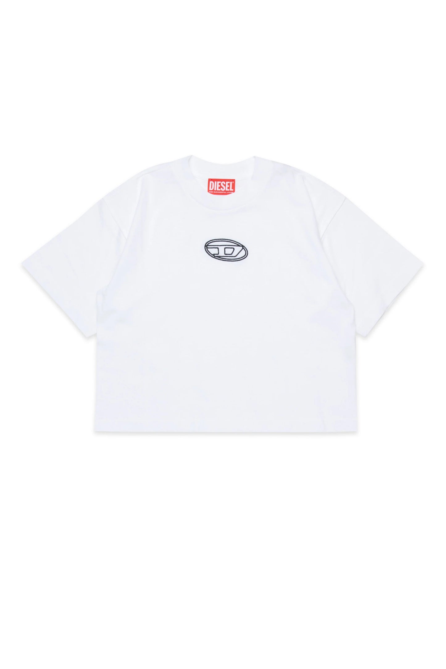 Diesel T-shirt boxy in jersey con logo Oval D