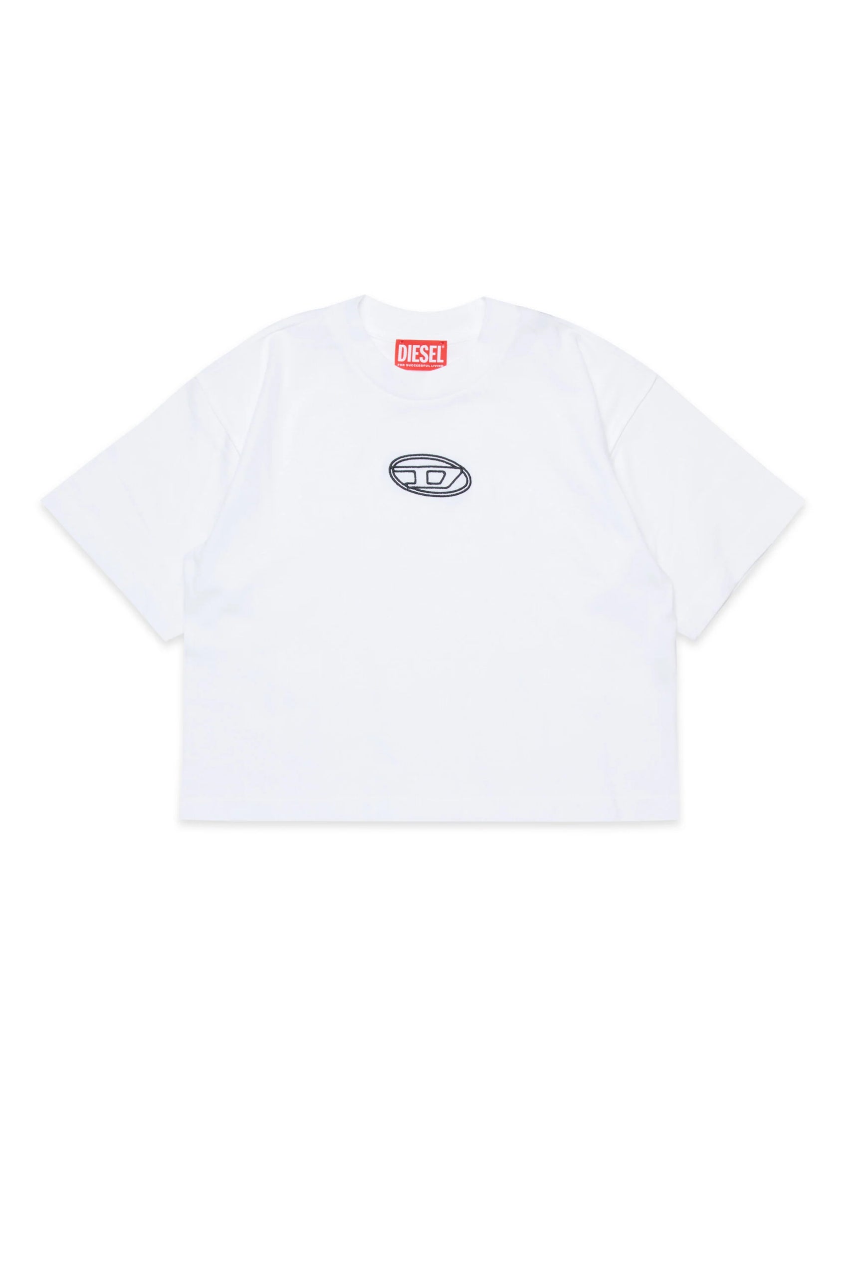 Diesel T-shirt boxy in jersey con logo Oval D