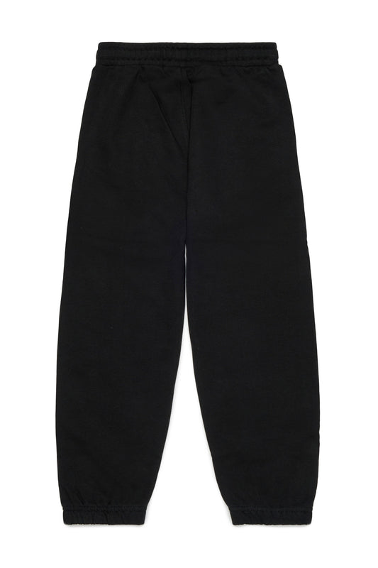 Diesel Pantalone jogger nero con patch D rossa