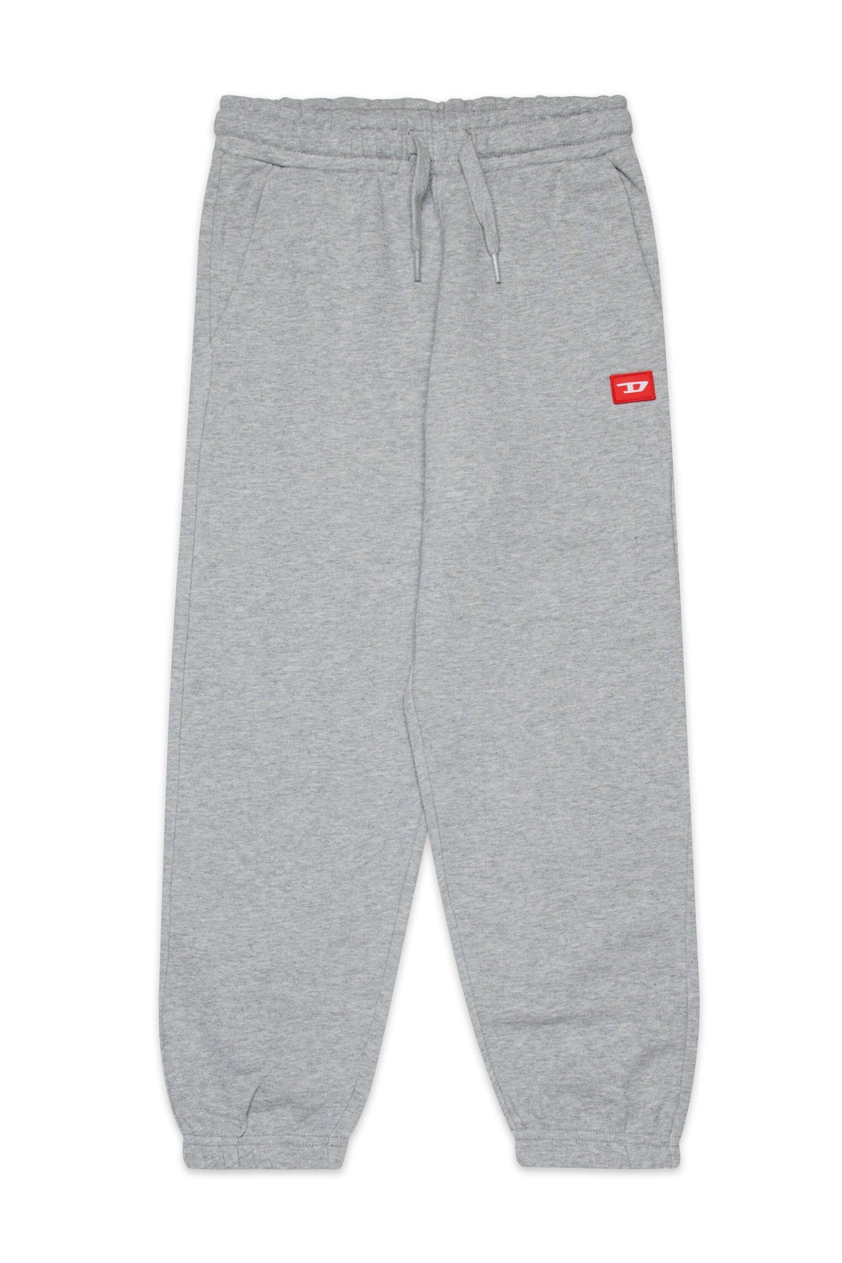 Diesel Pantalone jogger grigio melange con patch D rossa