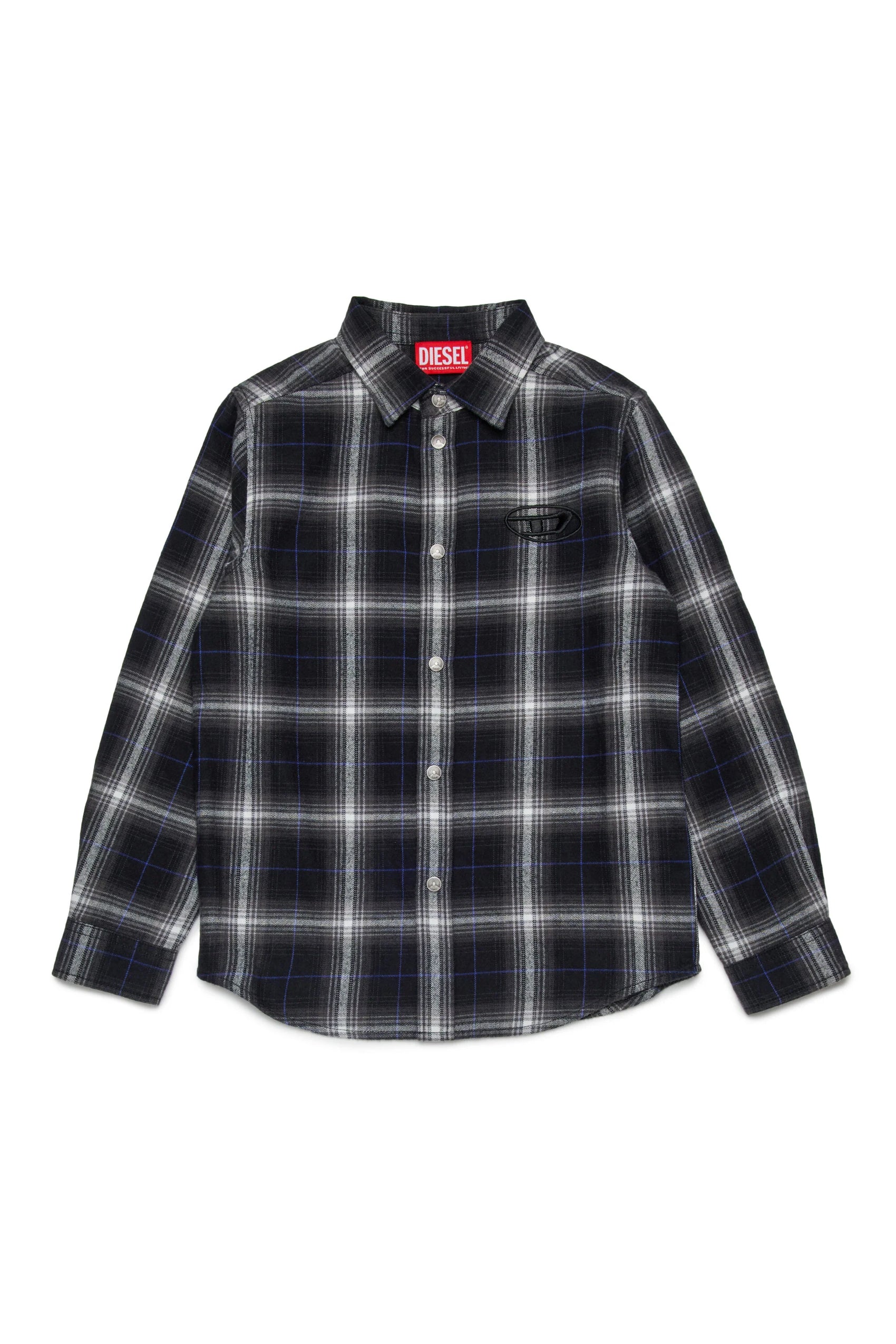 Diesel Camicia in flanella allover check con logo