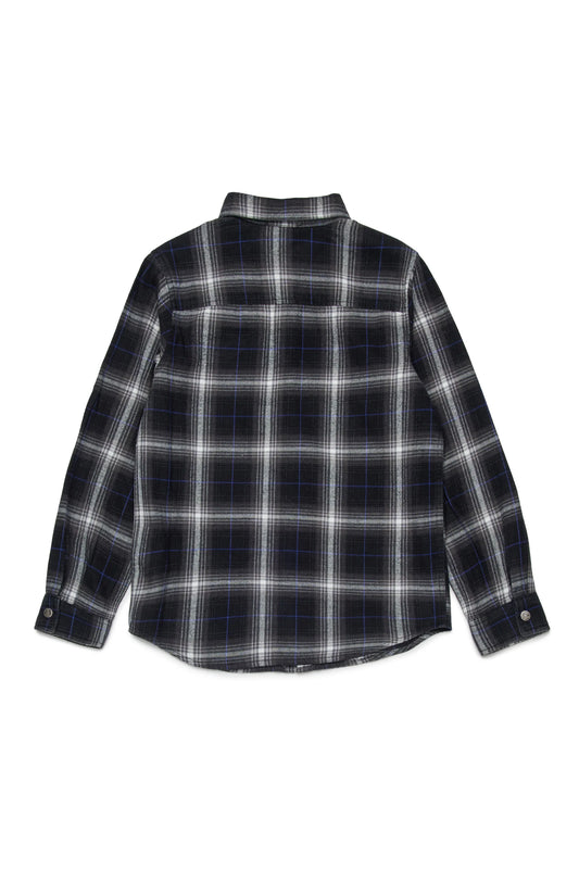 Diesel Camicia in flanella allover check con logo