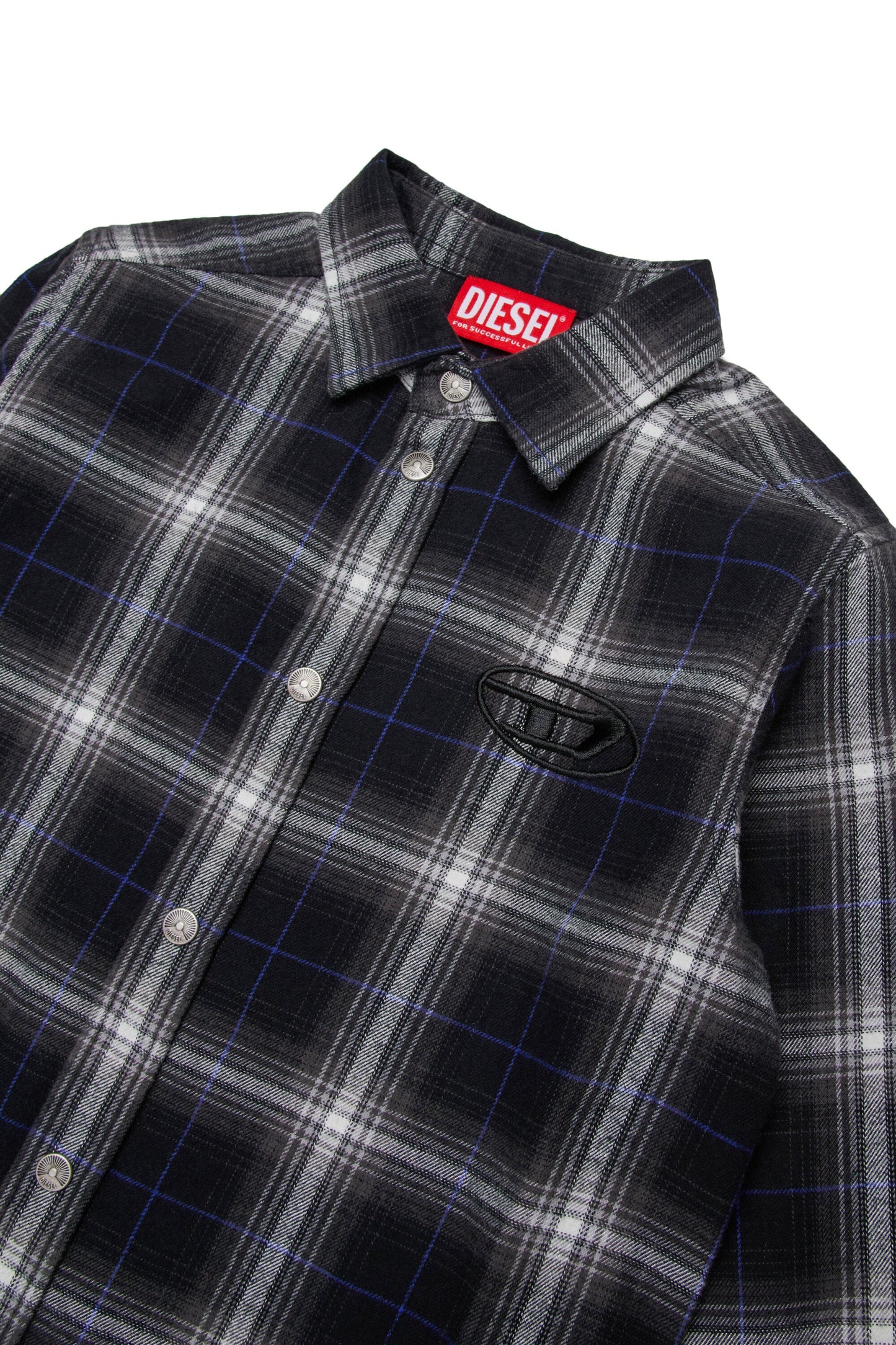 Diesel Camicia in flanella allover check con logo