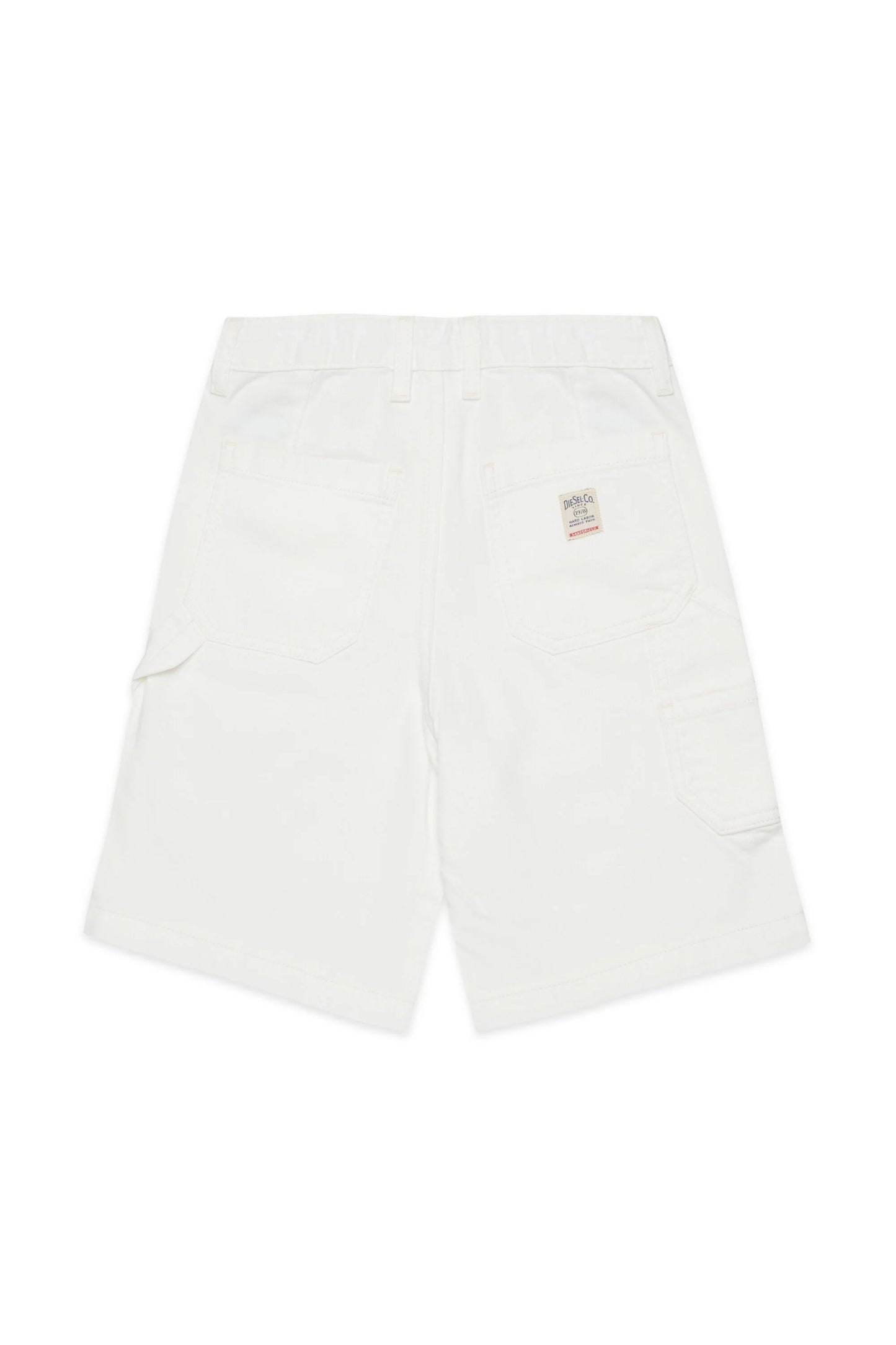 Diesel Shorts in denim bianco con logo - D-Bart