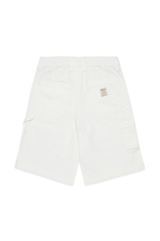 Diesel Shorts in denim bianco con logo - D-Bart