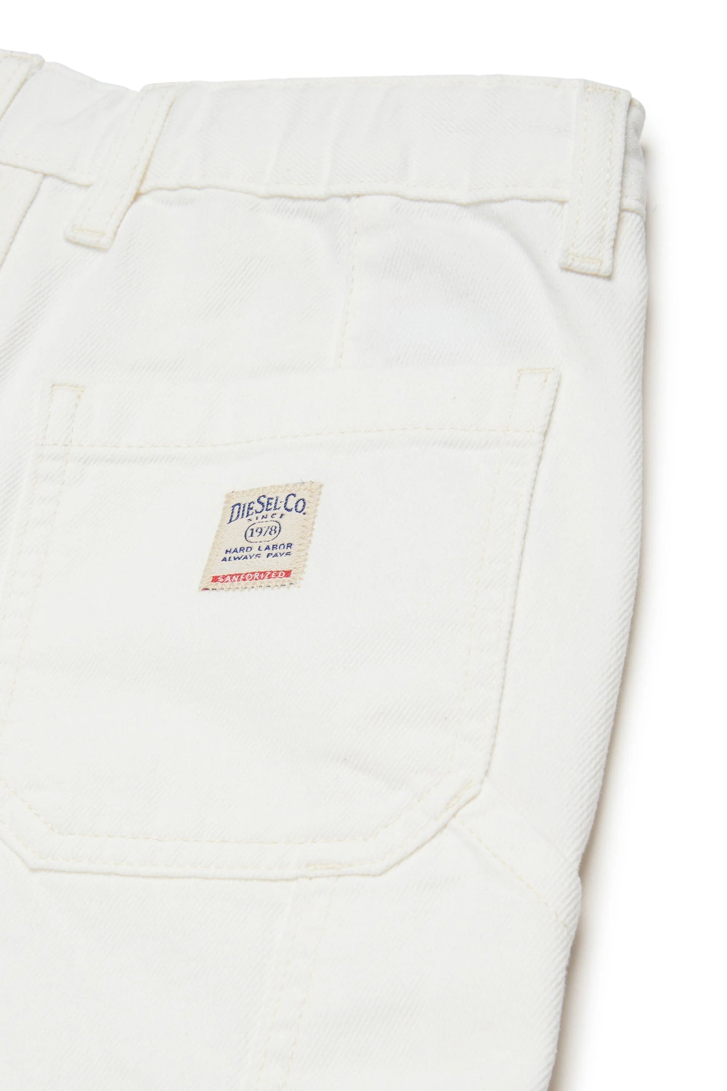 Diesel Shorts in denim bianco con logo - D-Bart