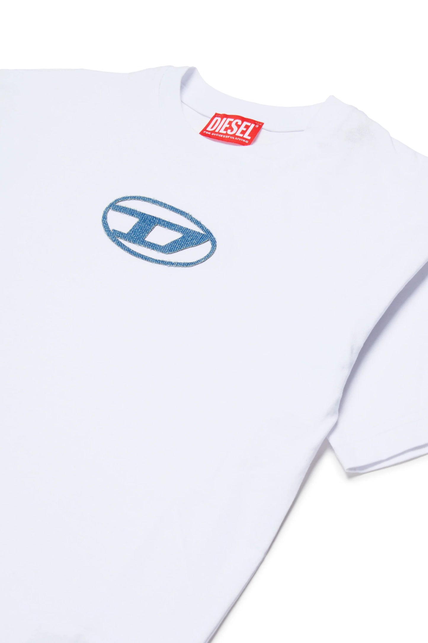 Diesel T-shirt bianca logo jeans
