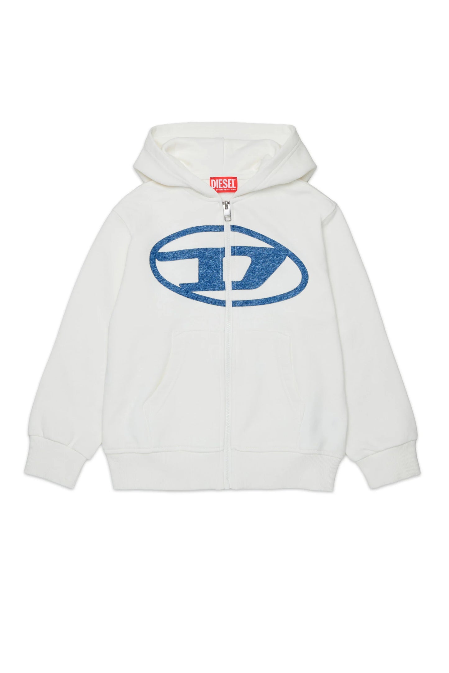 Diesel Felpa con cappuccio con maxi logo jeans