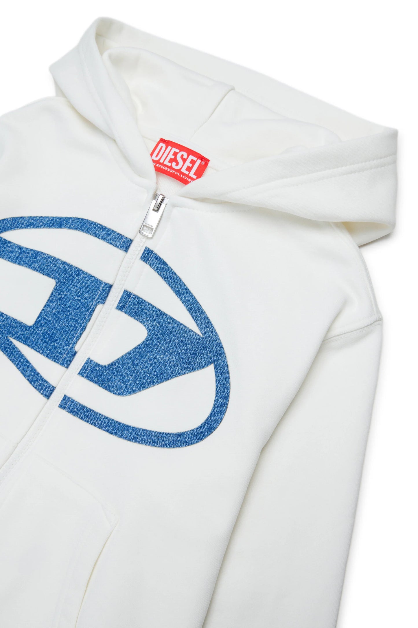 Diesel Felpa con cappuccio con maxi logo jeans